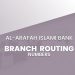 Al-Arafah Islami Bank Routing Number All Branches