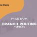 Prime Bank Branch Routing Numbers