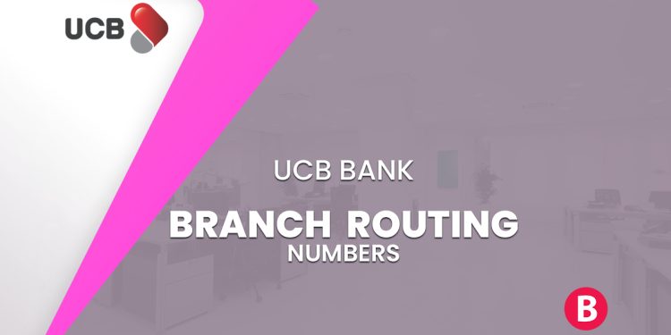 UCB Bank Branch Routing Numbers