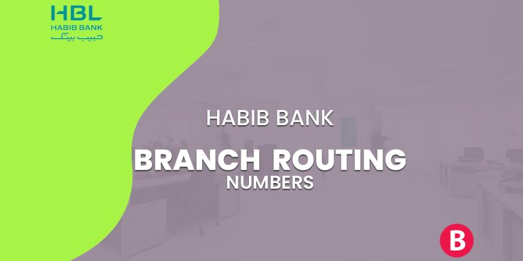 HBL Branch Routing Numbers