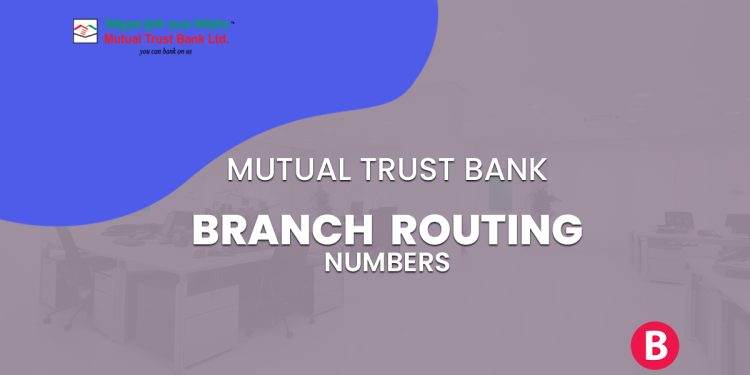 Mutual Trust Bank Branch Routing Numbers