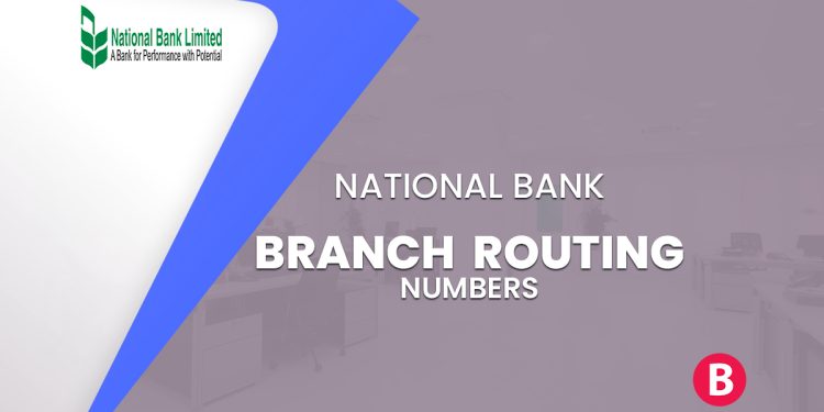 National Bank Branch Routing Numbers