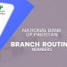 National Bank of Pakistan Branch Routing Numbers