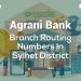 Agrani Bank Branch Routing Numbers In Sylhet District